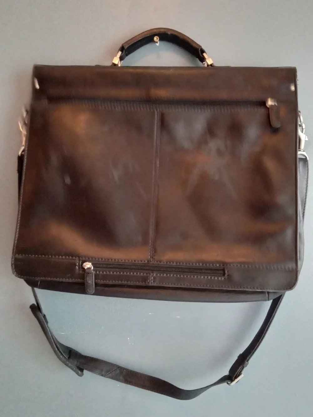 Picard 1928 Black Leather Briefcase Messenger Bag with‎ Shoulder Strap